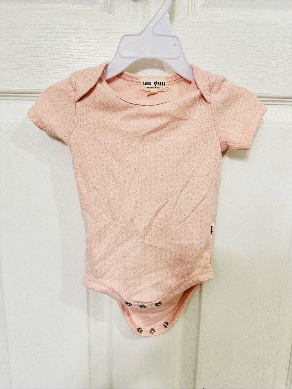 Rabbit & Bear Soft Pink Short-Sleeve Baby One-Piece